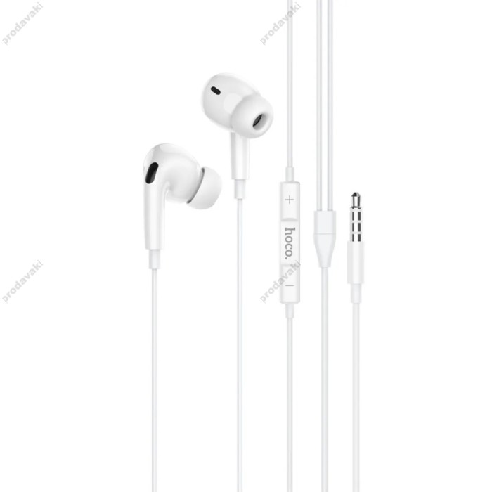 Дротові навушники HOCO M101 Pro Crystal sound wire-controlled with mic 3.5mm White